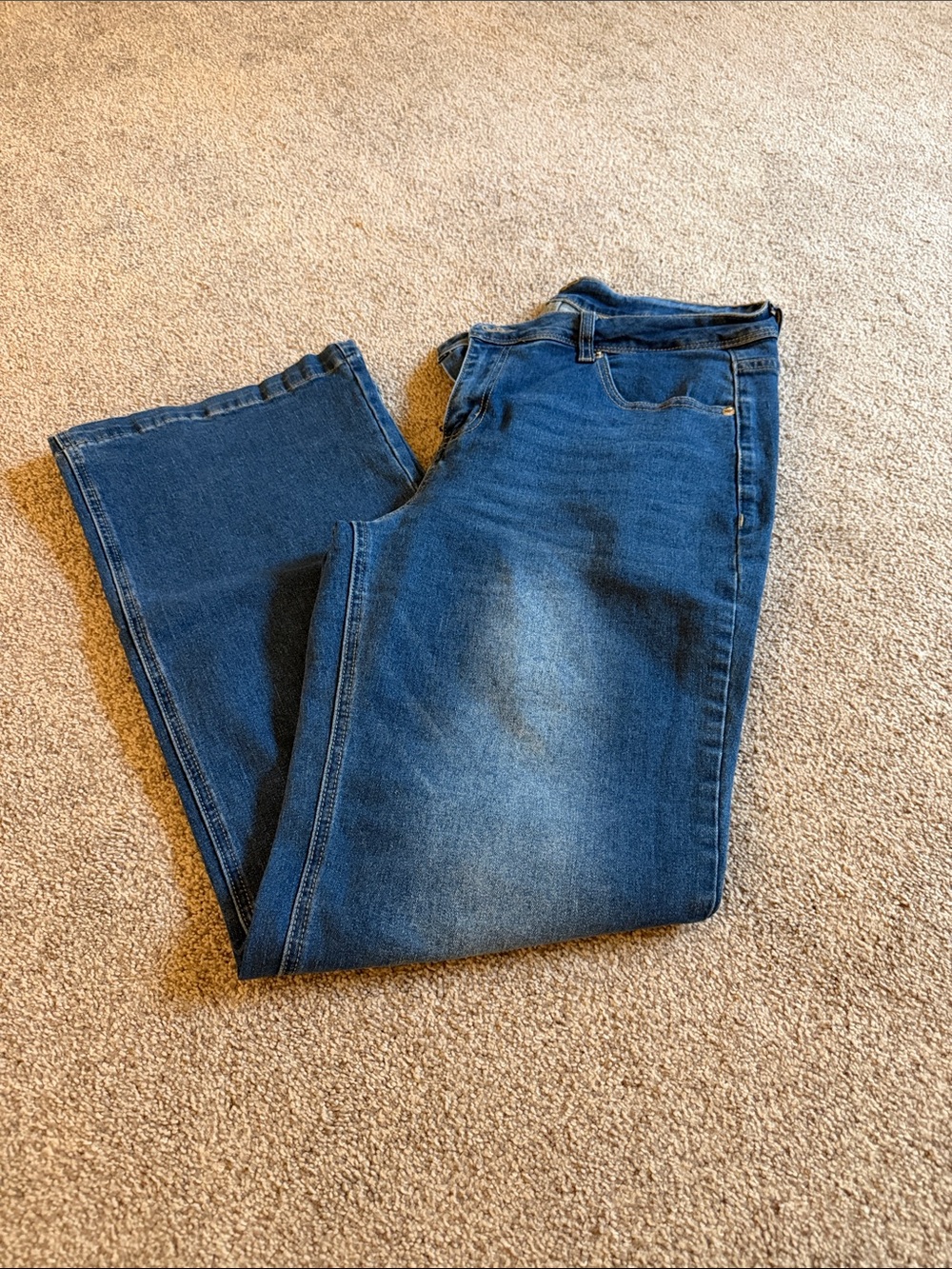 Amazon Women's Dark Blue Flare Wide-Leg Jeans